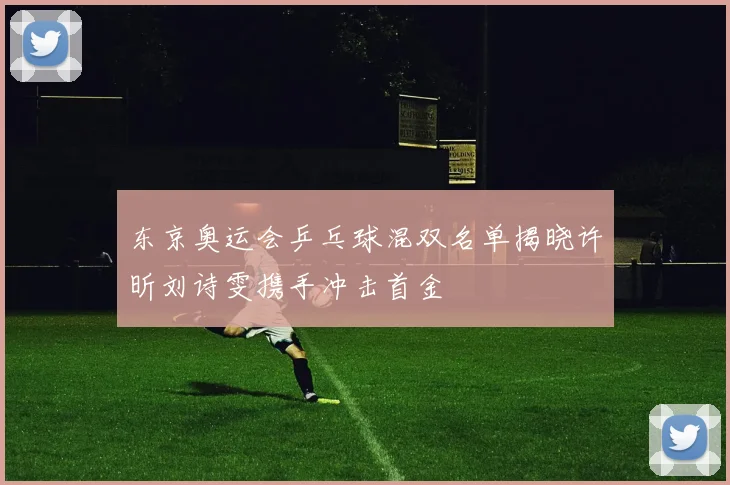 东京奥运会乒乓球混双名单揭晓许昕刘诗雯携手冲击首金